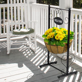 Welcome Planter Basket Stand